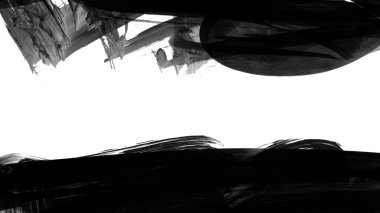 Siyah fırça darbesi dokusu. Grunge soyut elle boyanmış element. 