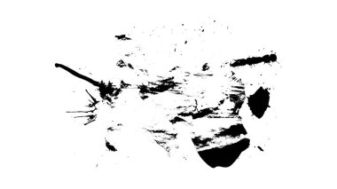 Siyah fırça darbesi ve doku. Grunge soyut elle boyanmış elementler. 