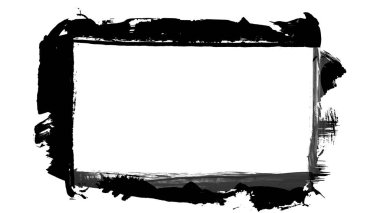 Siyah fırça darbesi dokusu. Grunge soyut elle boyanmış element. 