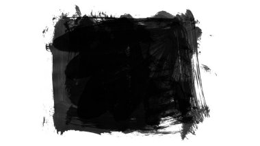 Siyah fırça darbesi ve doku. Grunge soyut elle boyanmış elementler. 