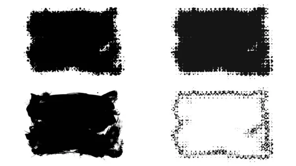 black grunge ink brush strokes on white background