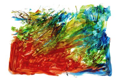 Siyah ve renkli boya karışımı, fırça darbesi ve doku. Grunge soyut elle boyanmış elementler. 