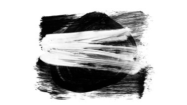 Siyah fırça darbesi dokusu. Grunge soyut elle boyanmış element. 