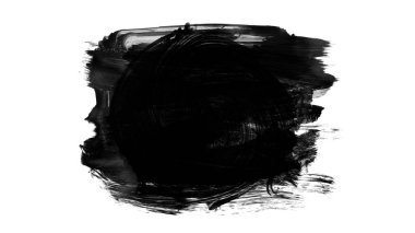 beyaz arkaplanda siyah mürekkep fırçası darbeleri