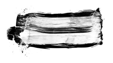 beyaz arkaplanda siyah grunge mürekkep fırçası darbesi