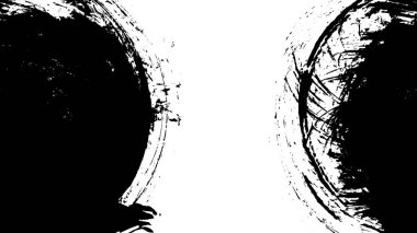 beyaz arkaplanda siyah grunge mürekkep fırça darbeleri