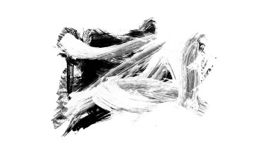 Siyah fırça darbesi ve doku. Grunge soyut elle boyanmış elementler. 