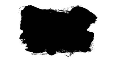 Siyah fırça darbesi ve doku. Grunge soyut elle boyanmış elementler. 