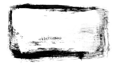 Siyah fırça darbesi ve doku. Grunge soyut elle boyanmış elementler. Altı çizili ve sınır tasarımı.