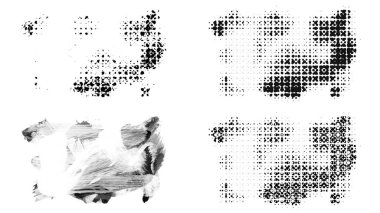 beyaz arkaplanda siyah grunge mürekkep fırça darbeleri