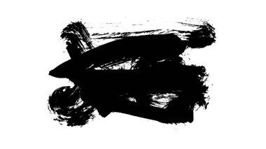 beyaz arkaplanda siyah grunge mürekkep fırça darbeleri