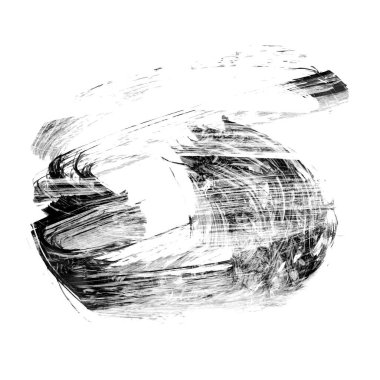 Siyah fırça darbesi dokusu. Grunge soyut elle boyanmış element. 