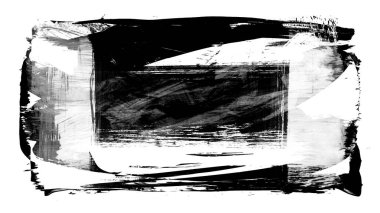 Siyah fırça darbesi ve doku. Grunge soyut elle boyanmış elementler. Altı çizili ve sınır tasarımı.