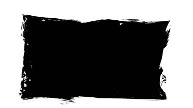 Siyah fırça darbesi dokusu. Grunge soyut elle boyanmış element. 