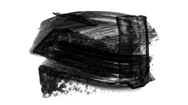 beyaz arkaplanda siyah grunge mürekkep fırça darbeleri