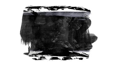 Siyah fırça darbesi ve doku. Grunge soyut elle boyanmış elementler. Altı çizili ve sınır tasarımı.