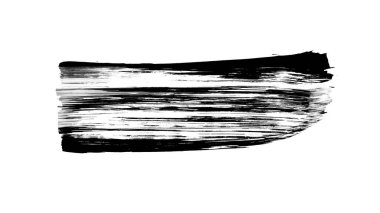 beyaz arkaplanda siyah grunge mürekkep fırçası darbesi