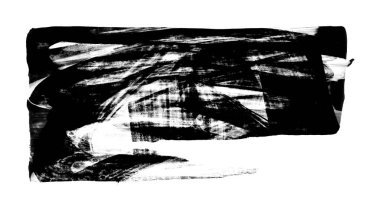 Siyah fırça darbesi ve doku. Grunge soyut elle boyanmış elementler. Altı çizili ve sınır tasarımı.