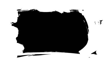 Siyah fırça darbesi dokusu. Grunge soyut elle boyanmış element. 