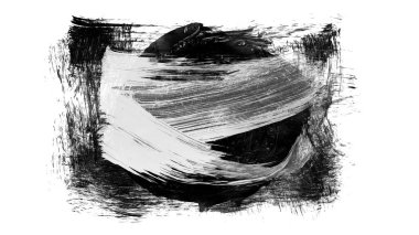 Siyah fırça darbesi ve doku. Grunge soyut elle boyanmış elementler. 