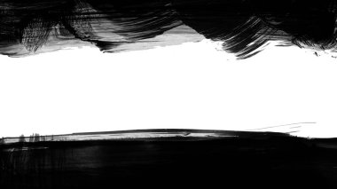 Siyah fırça darbesi dokusu. Grunge soyut elle boyanmış element. 