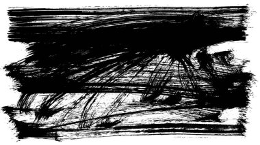 Siyah fırça darbesi dokusu. Grunge soyut elle boyanmış element. 