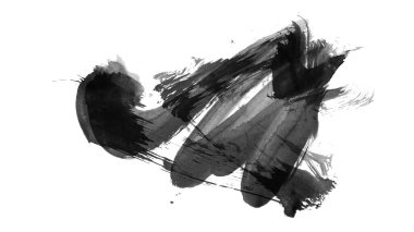 Siyah fırça darbesi dokusu. Grunge soyut elle boyanmış element. 