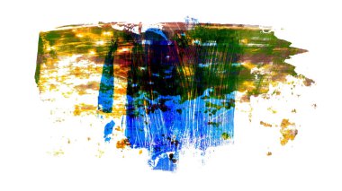 Siyah ve renkli boya karışımı, fırça darbesi ve doku. Grunge soyut elle boyanmış elementler. 