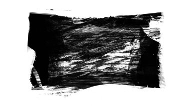 beyaz arkaplanda siyah grunge mürekkep fırça darbeleri