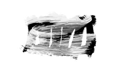 Siyah fırça darbesi ve doku. Grunge soyut elle boyanmış elementler. 