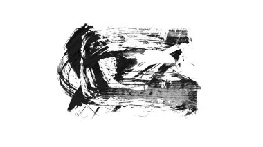 beyaz arkaplanda siyah mürekkep fırçası darbeleri