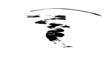 beyaz arkaplanda siyah mürekkep fırçası darbeleri