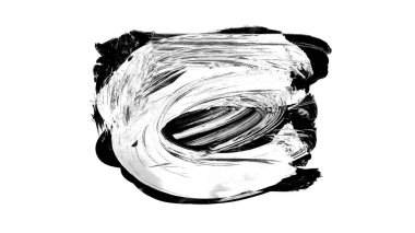 Siyah fırça darbesi dokusu. Grunge soyut elle boyanmış element. 