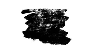 Siyah fırça darbesi dokusu. Grunge soyut elle boyanmış element. 