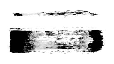 Siyah fırça darbesi ve doku. Grunge soyut elle boyanmış elementler. 