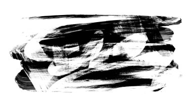 Siyah fırça darbesi ve doku. Grunge soyut elle boyanmış elementler. Altı çizili ve sınır tasarımı.