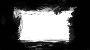 Siyah fırça darbesi ve doku. Grunge soyut elle boyanmış elementler. 