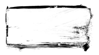 Siyah fırça darbesi ve doku. Grunge soyut elle boyanmış elementler. Altı çizili ve sınır tasarımı.