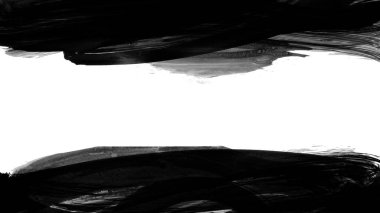 Siyah fırça darbesi dokusu. Grunge soyut elle boyanmış element. 