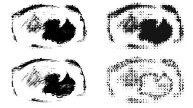 Siyah fırça darbesi ve doku. Grunge soyut elle boyanmış elementler. 