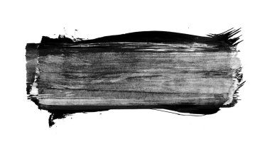 beyaz arkaplanda siyah grunge mürekkep fırçası darbesi