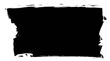 Siyah fırça darbesi dokusu. Grunge soyut elle boyanmış element. 