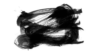 Beyaz arkaplanda izole edilmiş siyah fırça seti