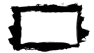 Siyah fırça darbesi ve doku. Grunge vektör soyut el boyalı element. Altı çizili ve sınır tasarımı.