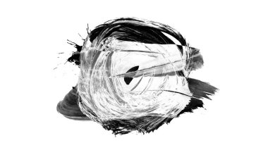 Siyah fırça darbesi dokusu. Grunge soyut elle boyanmış element. 