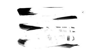 Siyah fırça darbesi ve doku. Grunge soyut elle boyanmış elementler. 