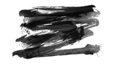 Siyah fırça darbesi ve doku. Grunge vektör soyut el boyalı element. Altı çizili ve sınır tasarımı.