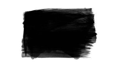 Siyah fırça darbesi ve doku. Grunge vektör soyut el boyalı element. Altı çizili ve sınır tasarımı.