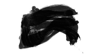 Siyah fırça darbesi ve doku. Grunge vektör soyut el boyalı element. Altı çizili ve sınır tasarımı.