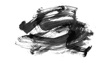 Siyah fırça darbesi dokusu. Grunge soyut elle boyanmış element. 